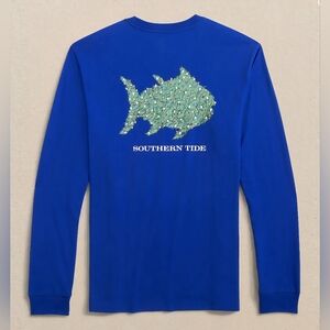 NWT Southern Tide Skipjack Lights Long Sleeve Tee, Mens Medium